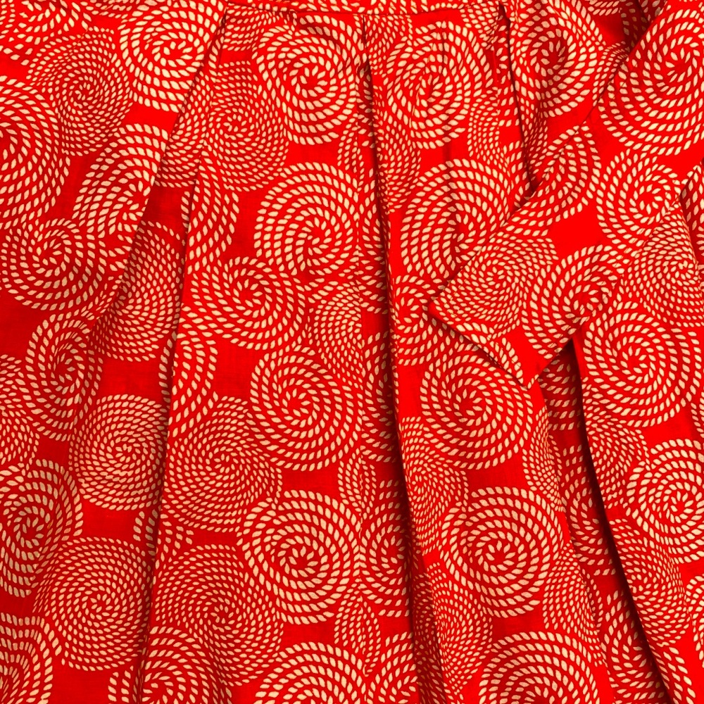 Willi Smith coral A-line pleated skirt